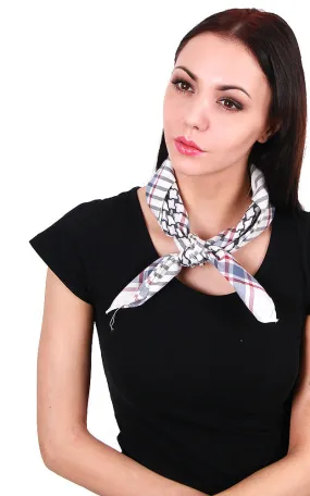 MSF1394 Ivory Houndstooth Bandanna Scarf