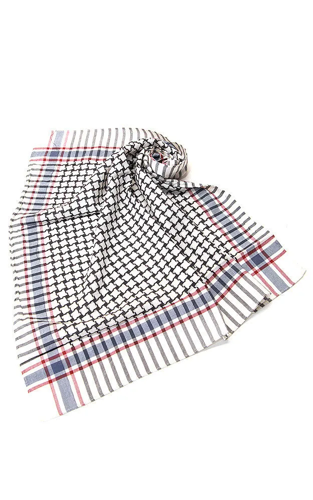 MSF1394 Ivory Houndstooth Bandanna Scarf