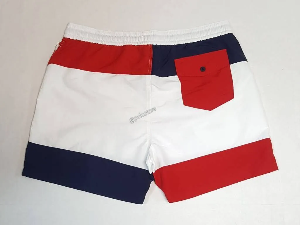 Nwt Polo Big & Tall Red/White/Blue 12 M Yacht Small Pony Swim Trunks