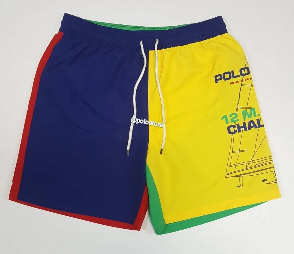 Nwt Polo Ralph Lauren Polo Sport 12 M Yacht Challenge Back Pocket Swim Trunks