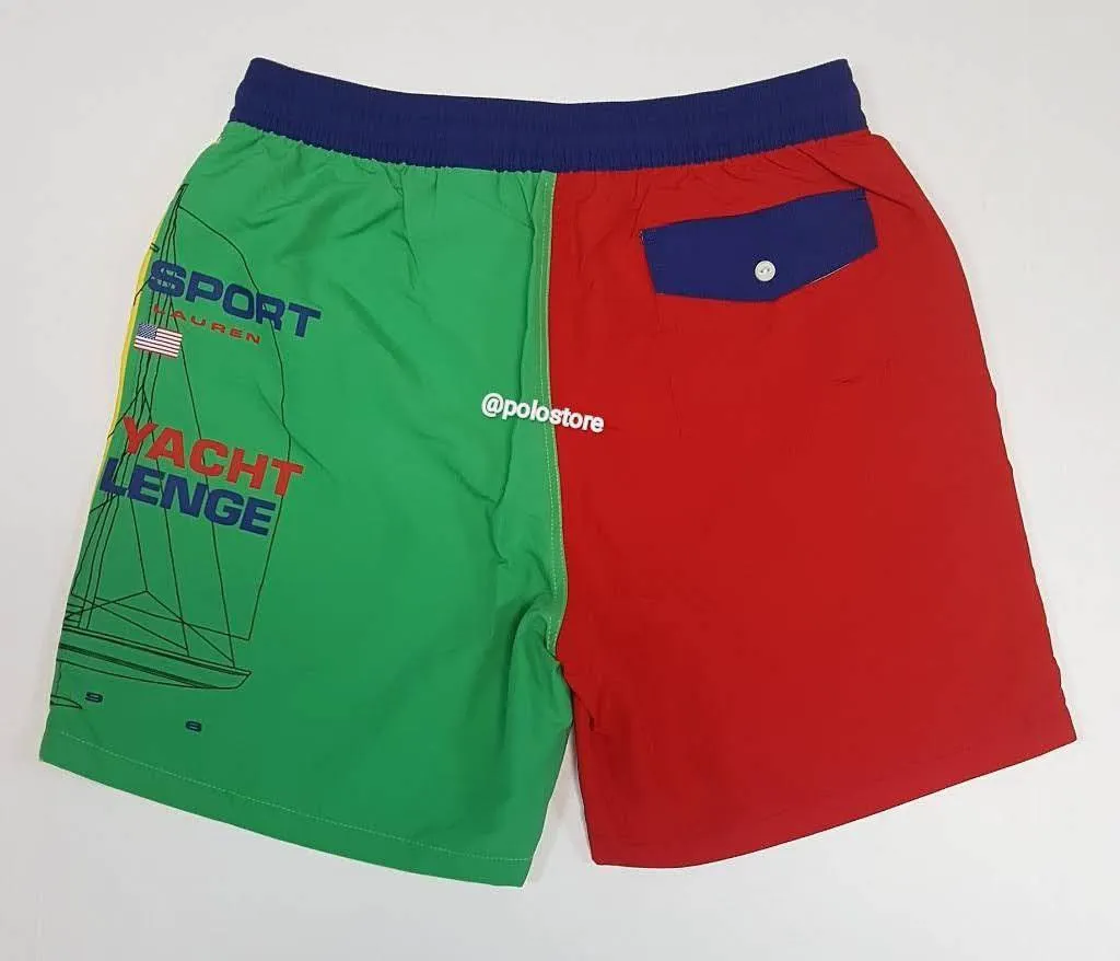 Nwt Polo Ralph Lauren Polo Sport 12 M Yacht Challenge Back Pocket Swim Trunks