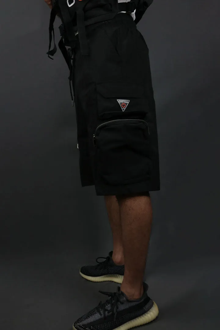 Nylon Taslan Tactical Military Cargo Shorts Life Code | Black