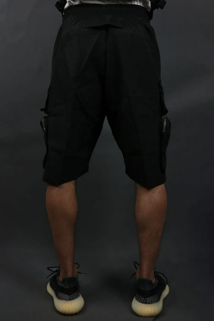 Nylon Taslan Tactical Military Cargo Shorts Life Code | Black