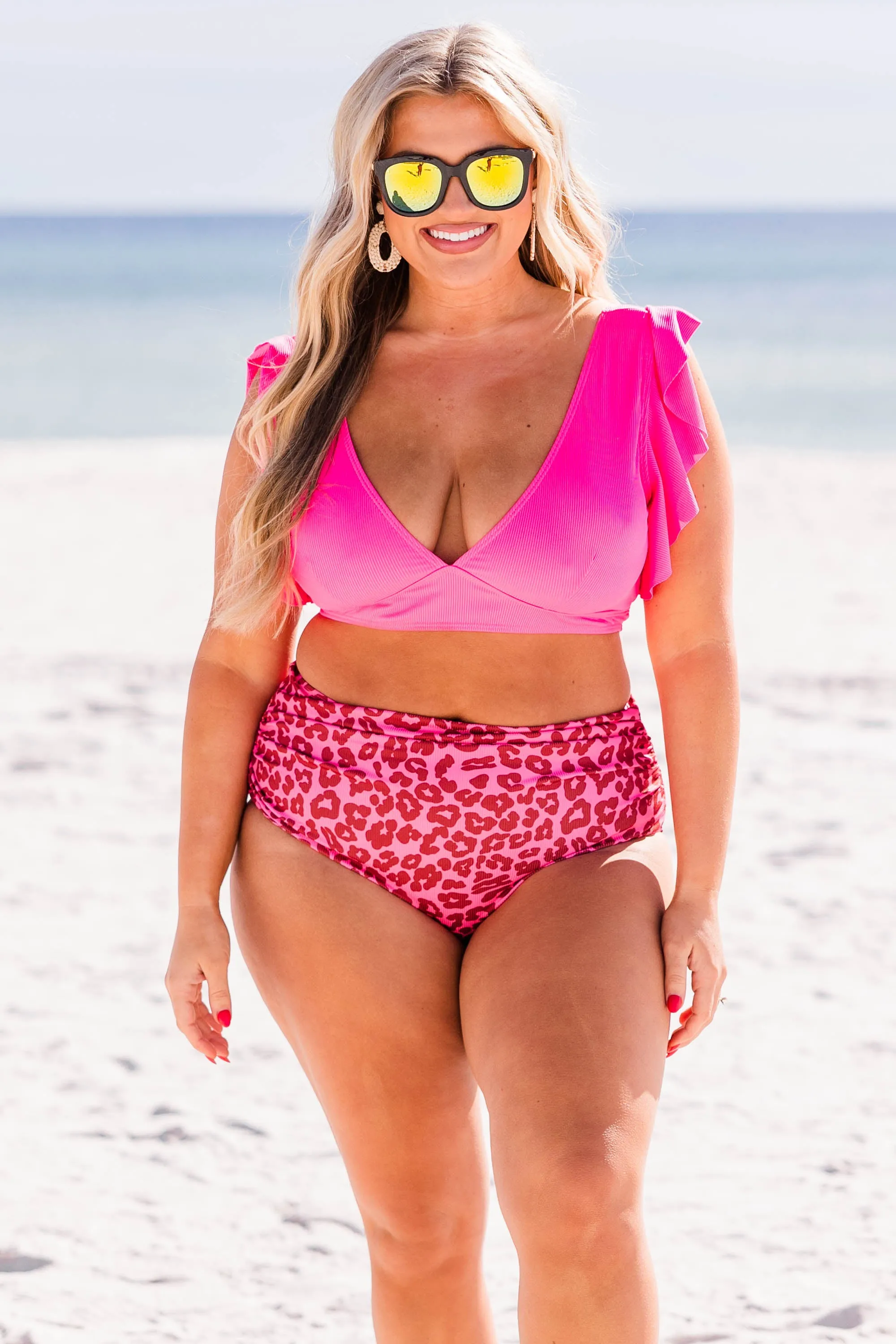 Obsessed With Me Swim Top, Neon Pink