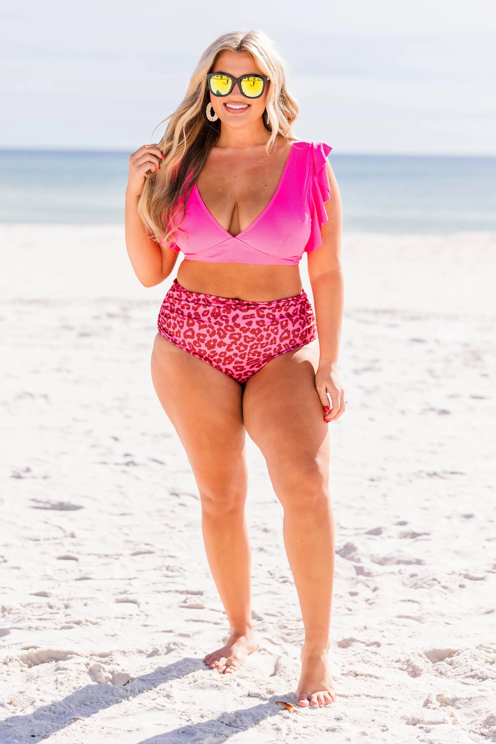 Obsessed With Me Swim Top, Neon Pink