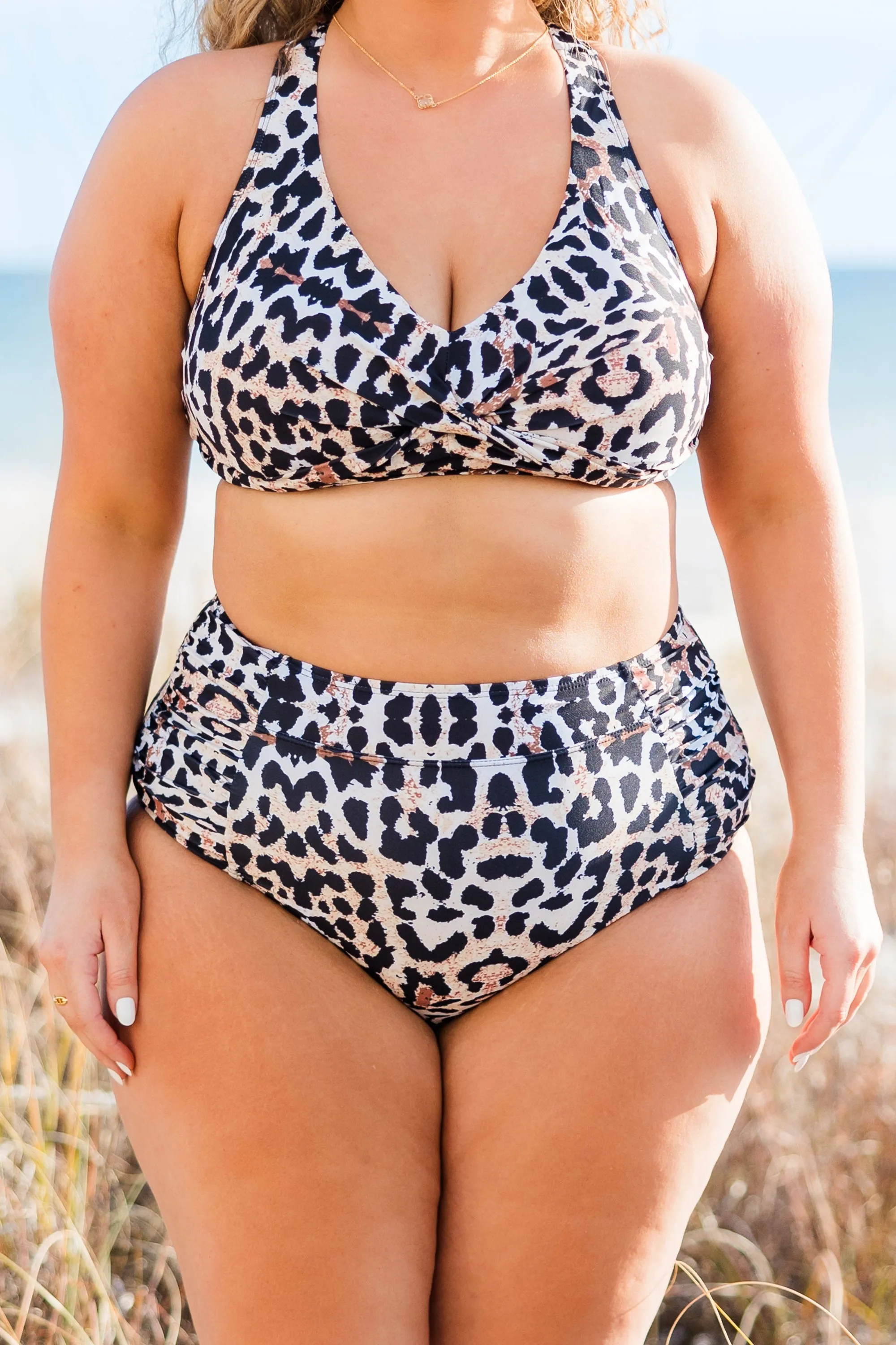 Oceans Of Love Swim Top, Leopard