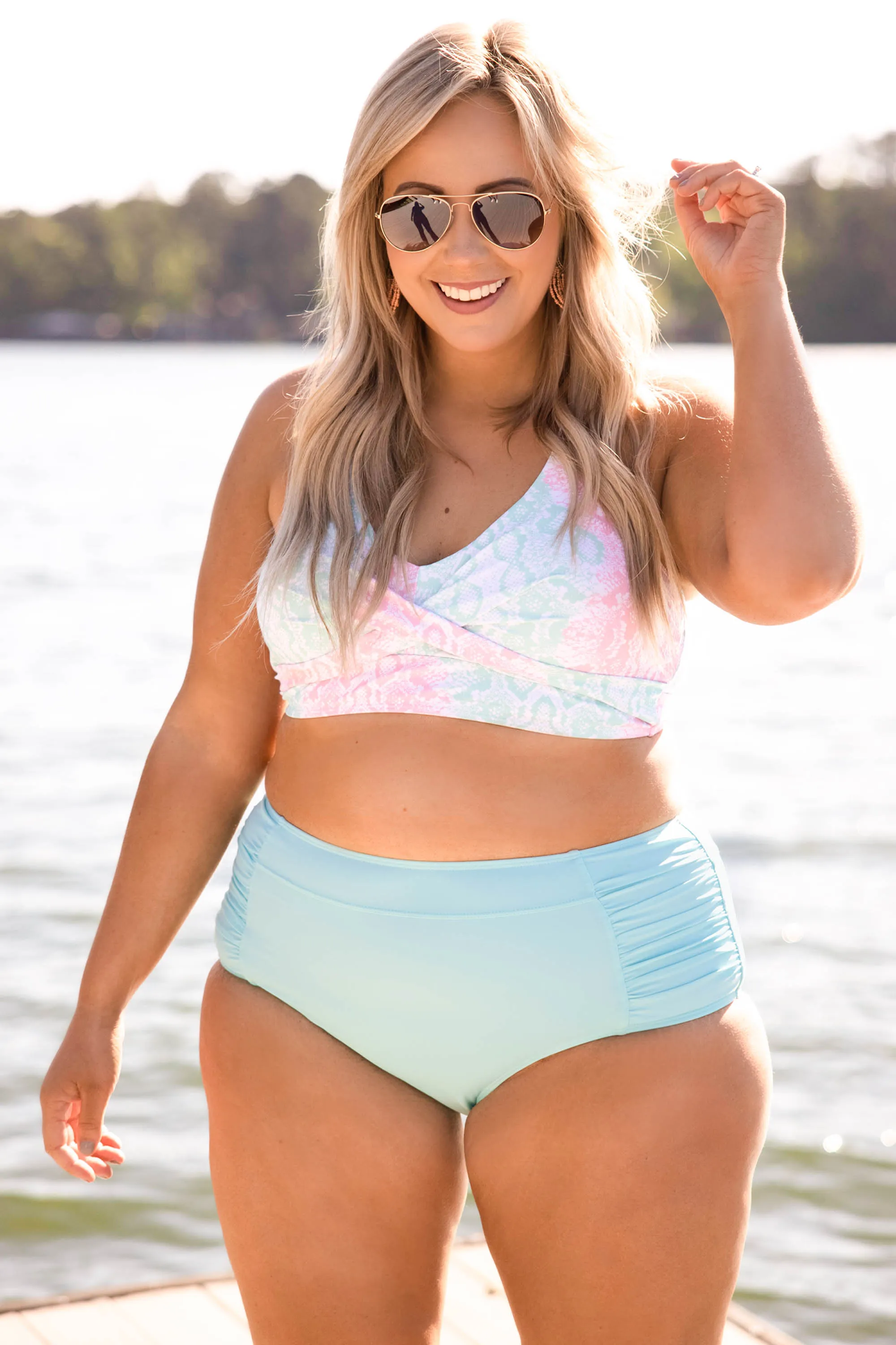 Oceans Of Love Swim Top, Mint