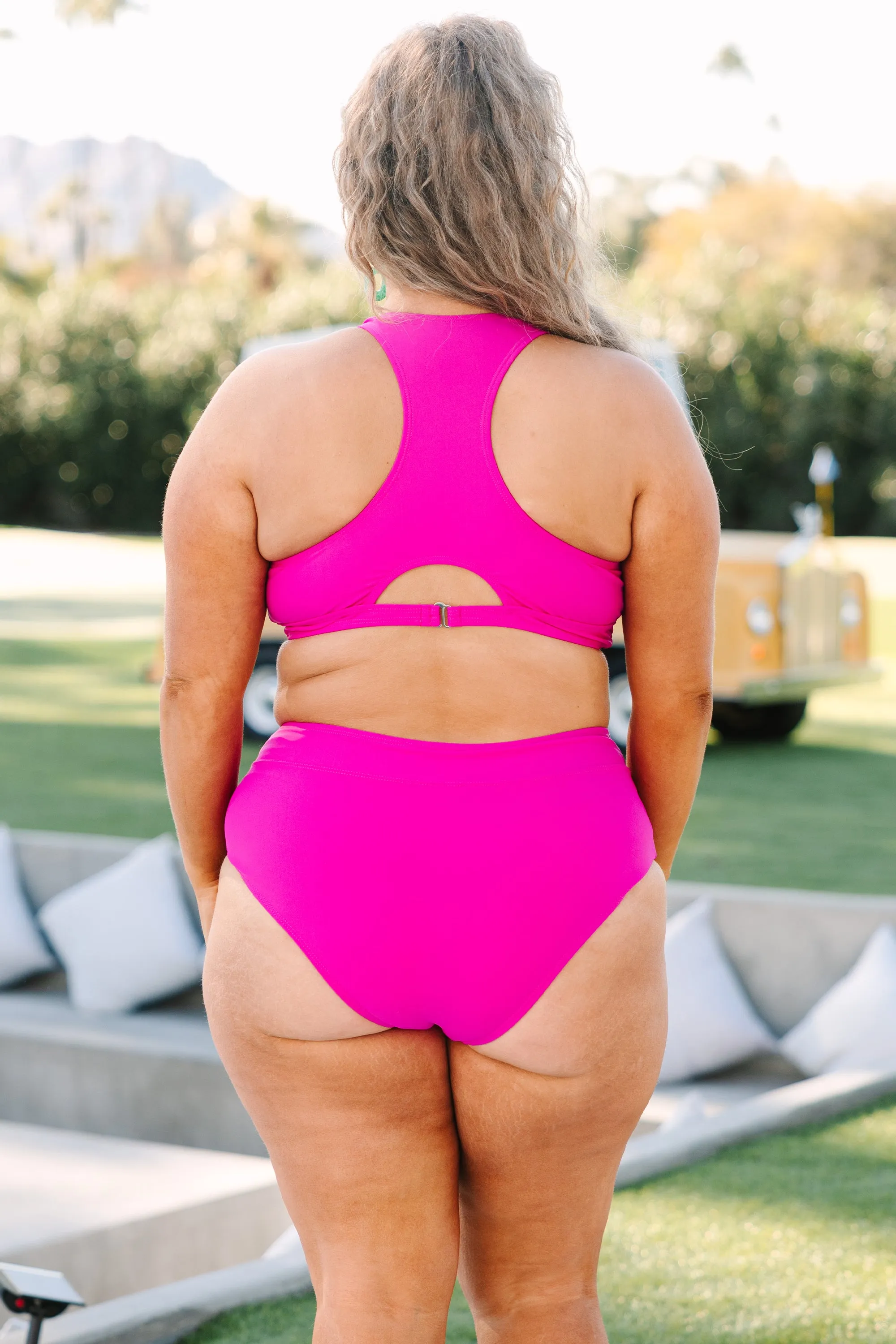 Oceans Of Love Swim Top, Neon Pink