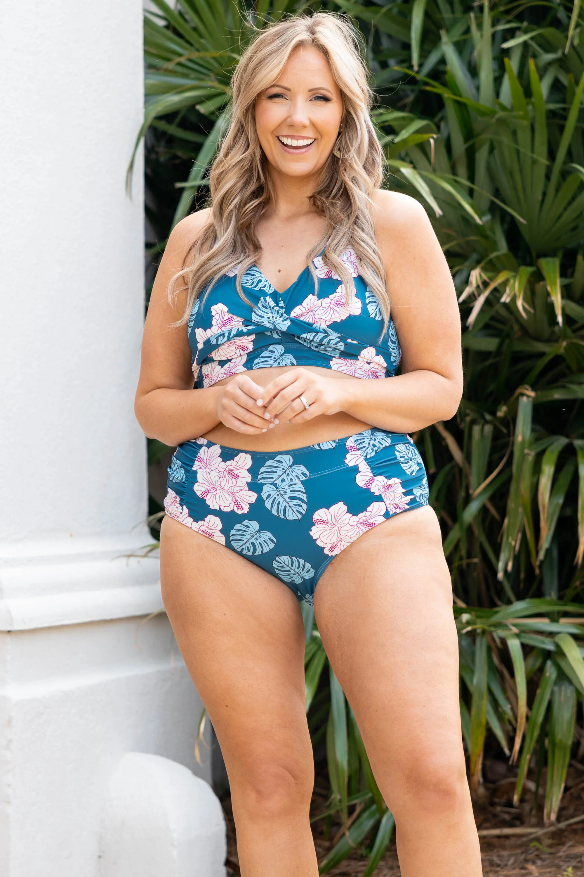 Oceans Of Love Swim Top, Teal