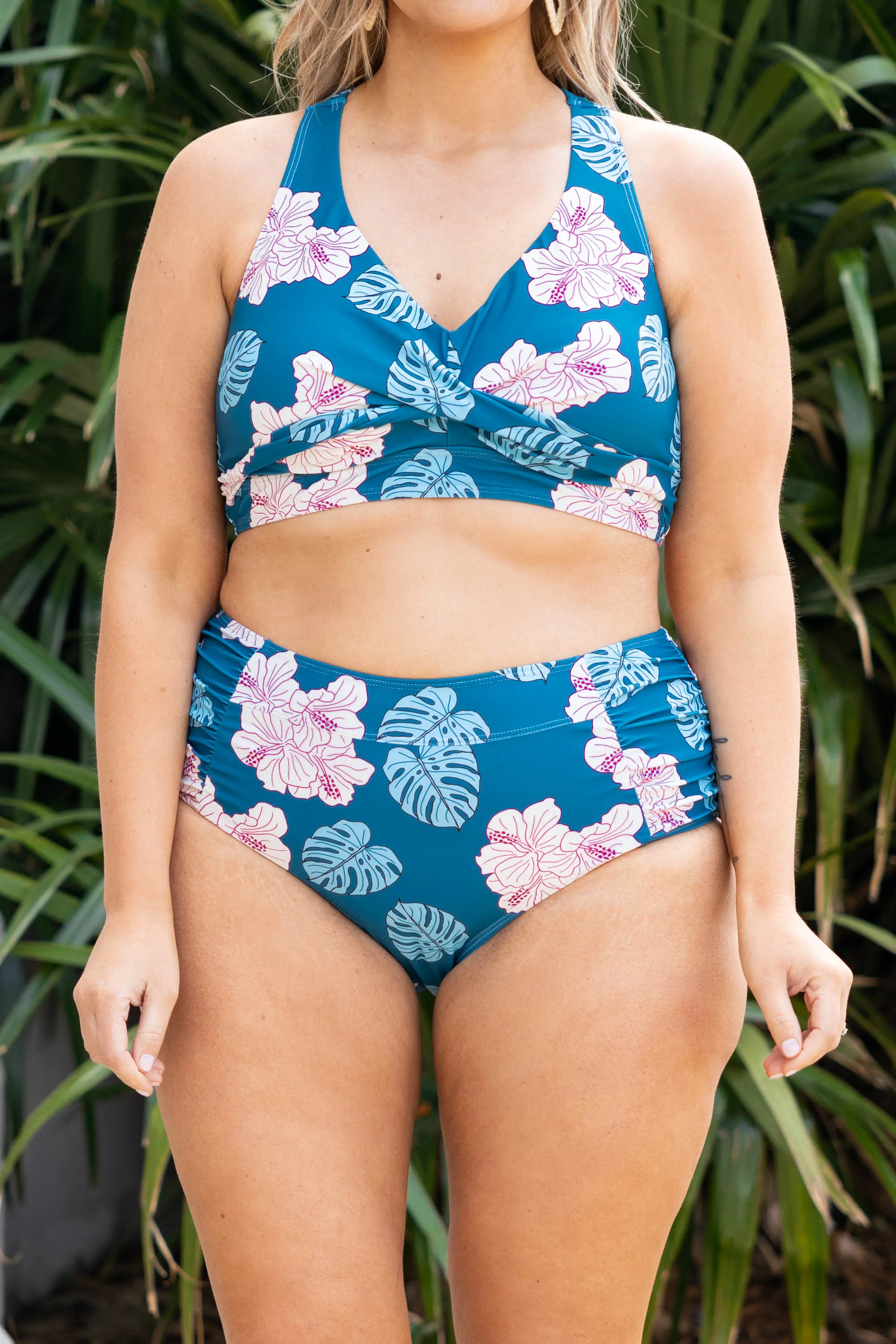 Oceans Of Love Swim Top, Teal