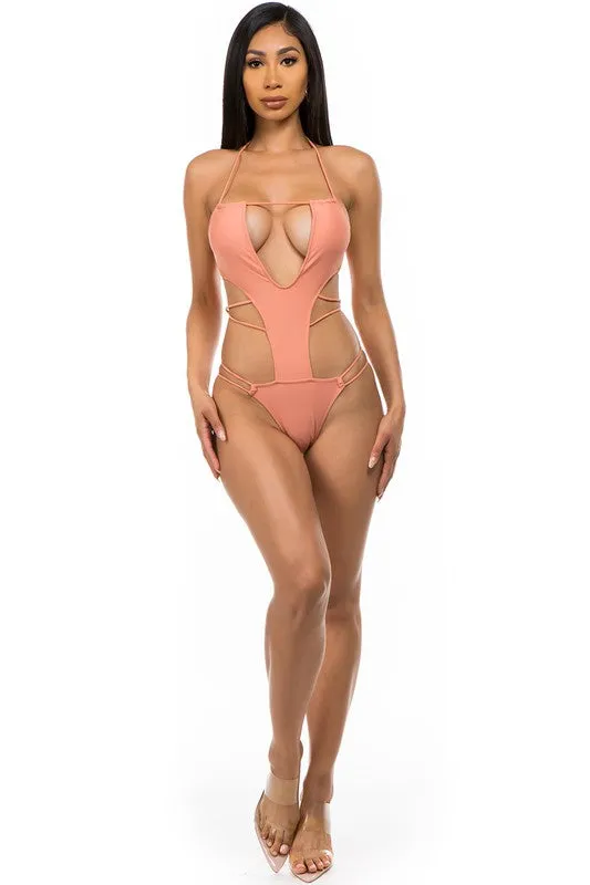 One-piece with sexy cut outs