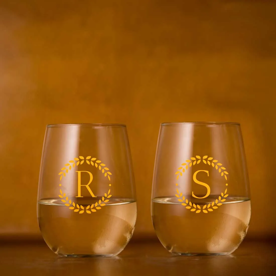 Personalised Bar Glasses Stemless With Gift Box Available in Black & Pink Boxes