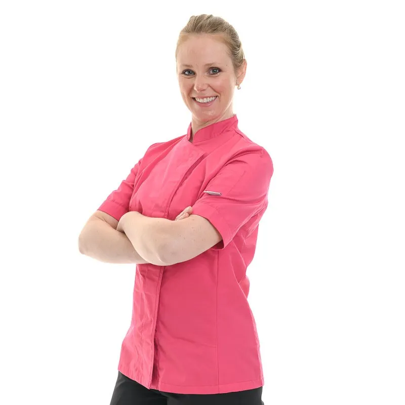 Pink Women's Kitchen Coat - Short Sleeve or Long Sleeve - MANELLI
