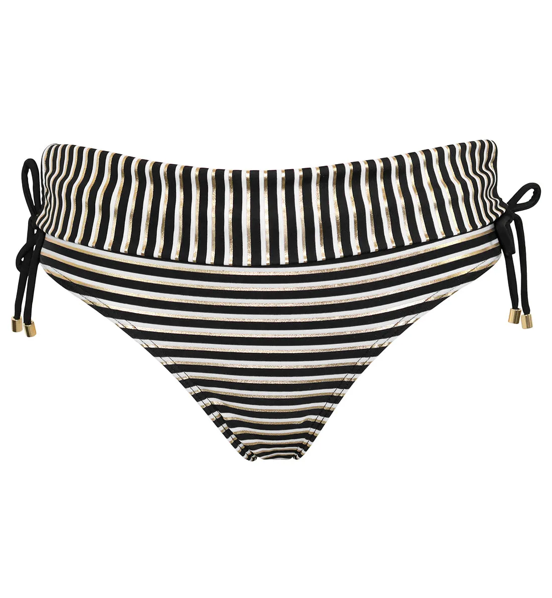 Pour Moi Radiance Fold Over Swim Brief (24703) - Black/White/Gold