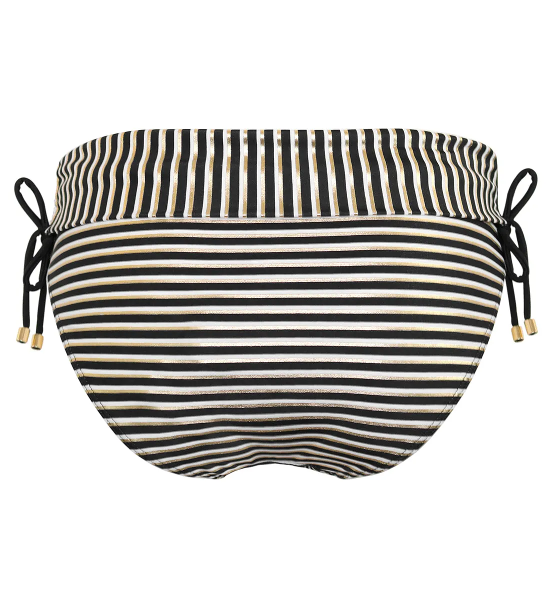 Pour Moi Radiance Fold Over Swim Brief (24703) - Black/White/Gold