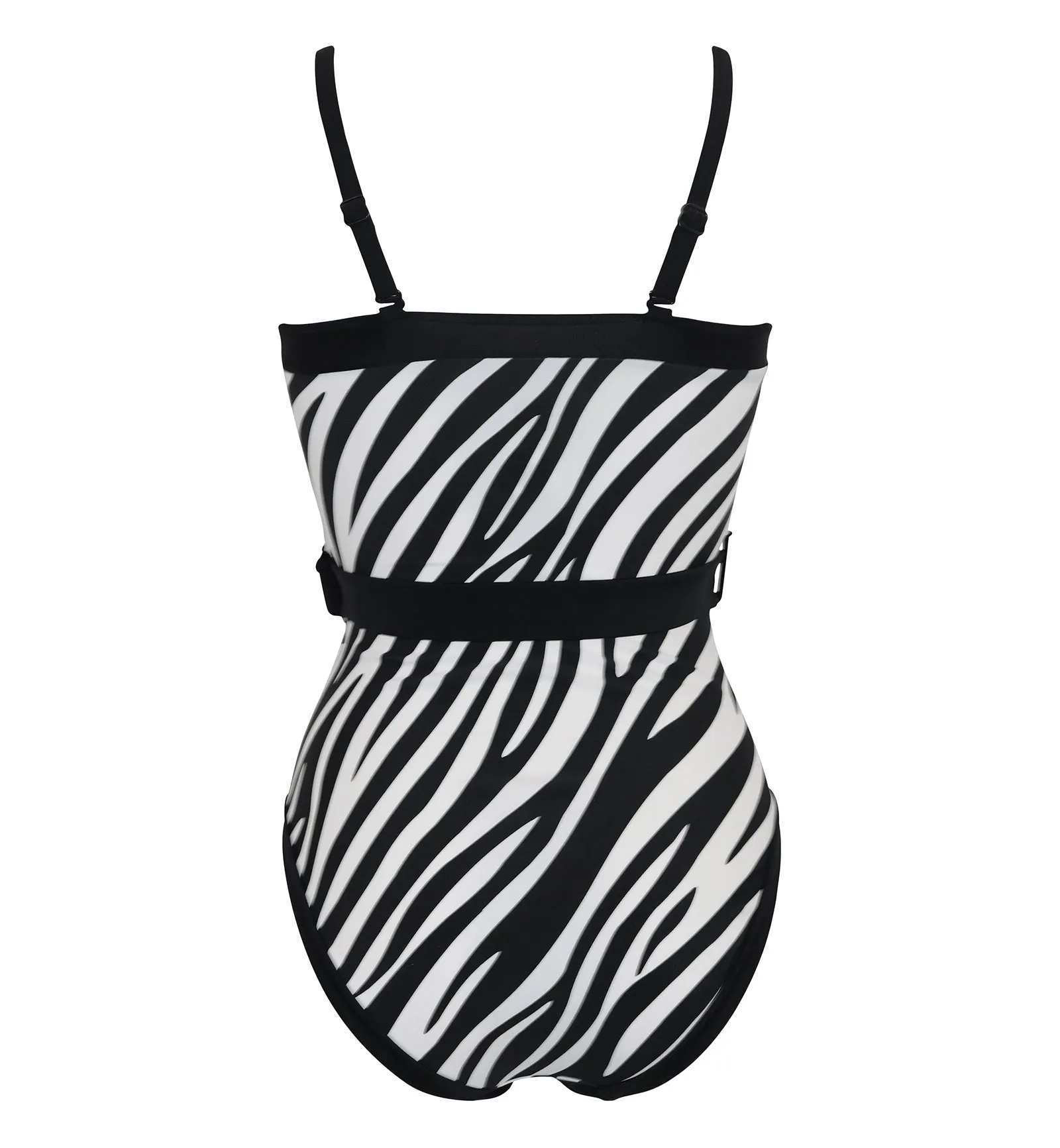 Pour Moi Removable Straps Belted Control Swimsuit (PM1414) - Zebra