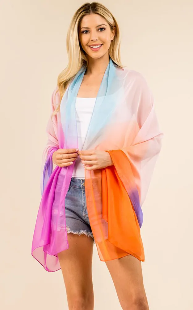 PP3359 Tie Dyed Printed Oblong Salon Scarf