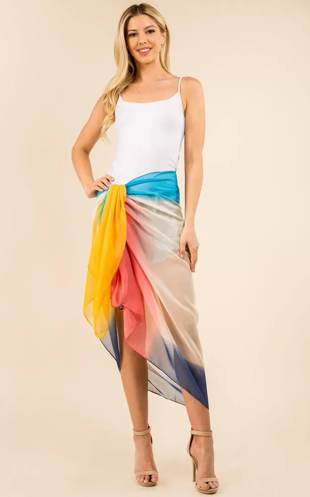 PP3359 Tie Dyed Printed Oblong Salon Scarf