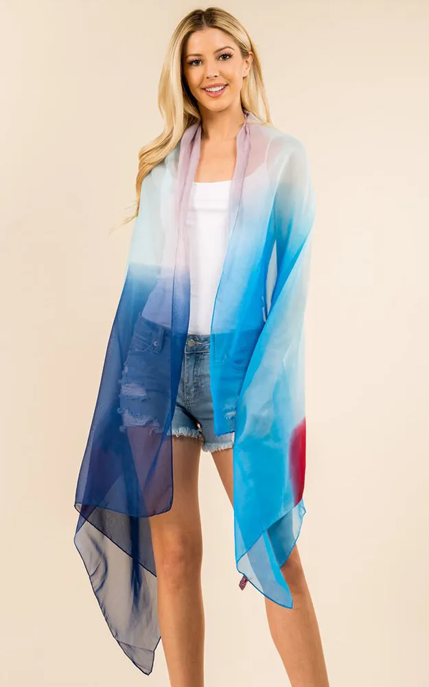 PP3359 Tie Dyed Printed Oblong Salon Scarf