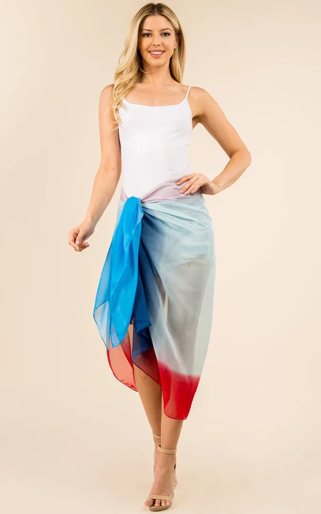 PP3359 Tie Dyed Printed Oblong Salon Scarf