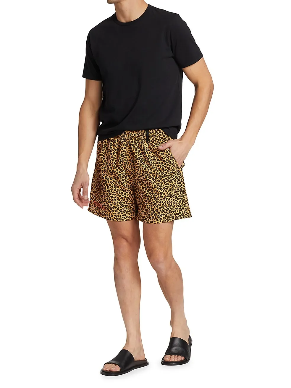 PURPLE - BROWN LEOPARD SWIM SHORTS