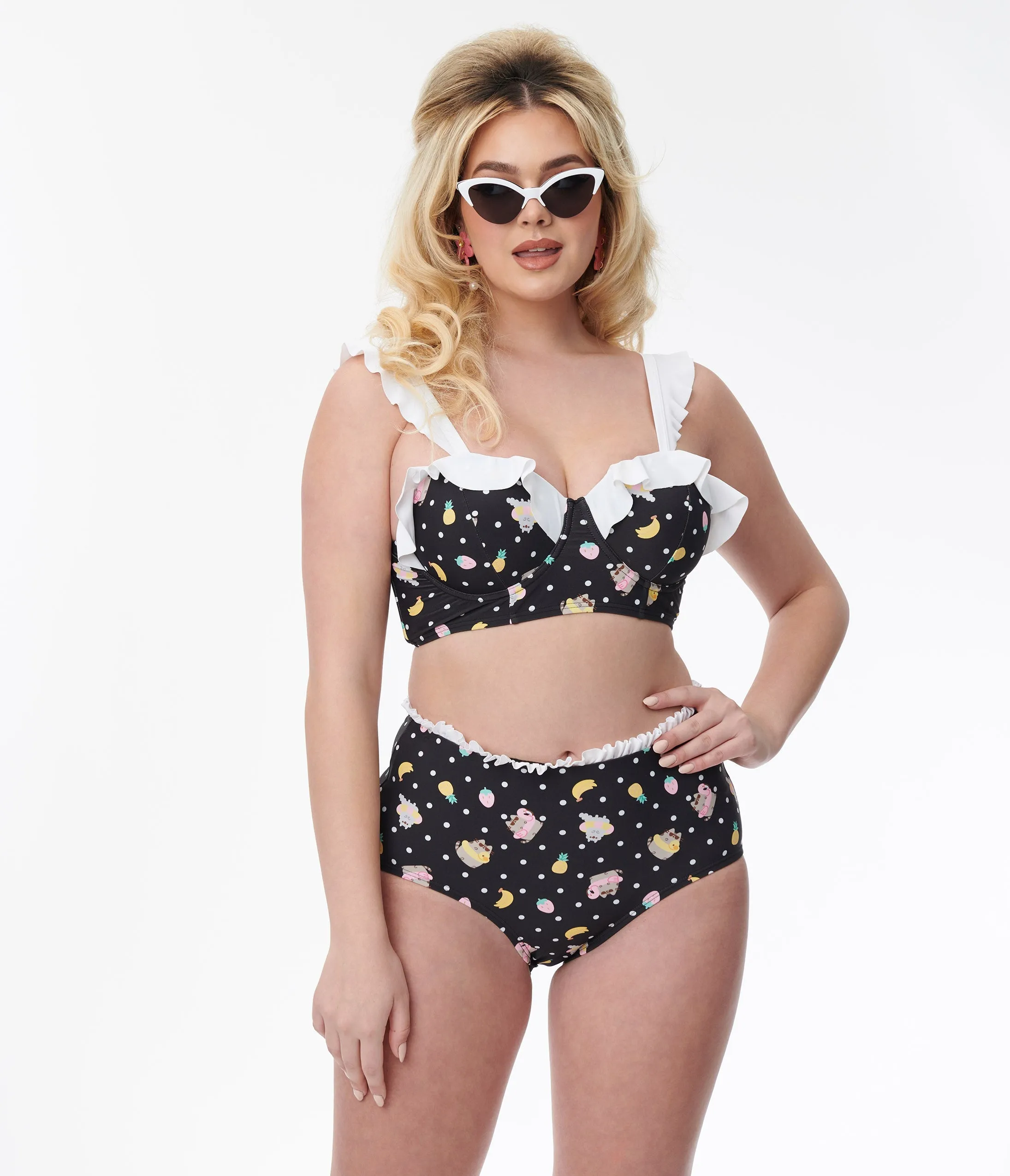 Pusheen x Unique Vintage Pool Time Southampton Swim Top