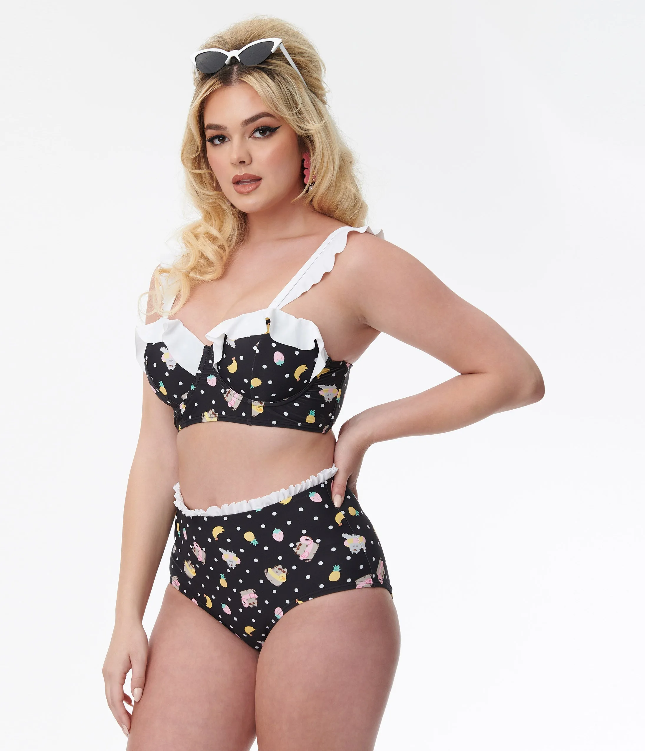 Pusheen x Unique Vintage Pool Time Southampton Swim Top