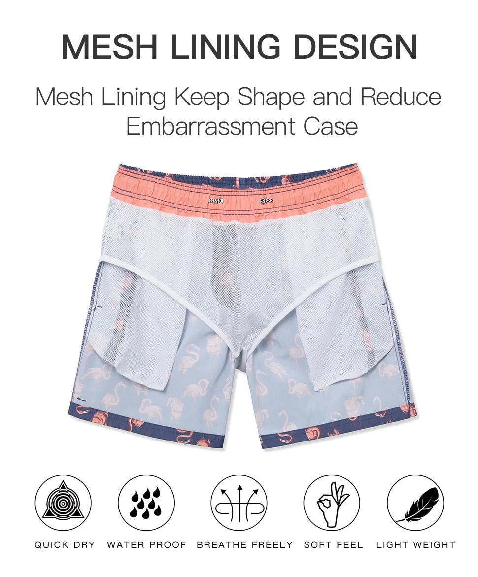 Quick-drying pattern Swim Trunks