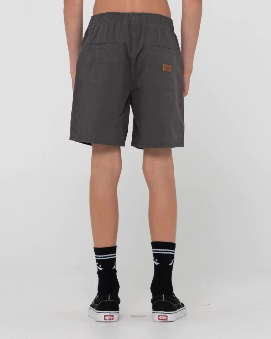 Rusty Manila Folder Elastic Short Boys - COAL