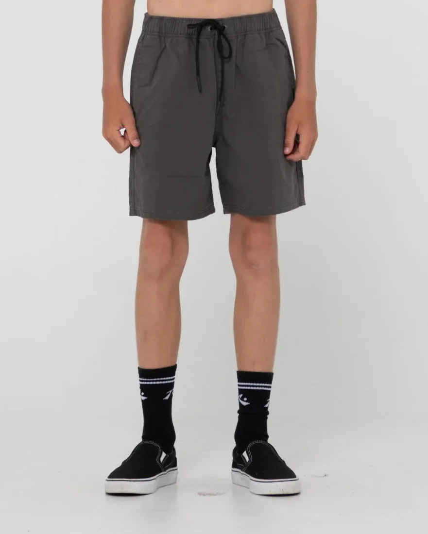 Rusty Manila Folder Elastic Short Boys - COAL