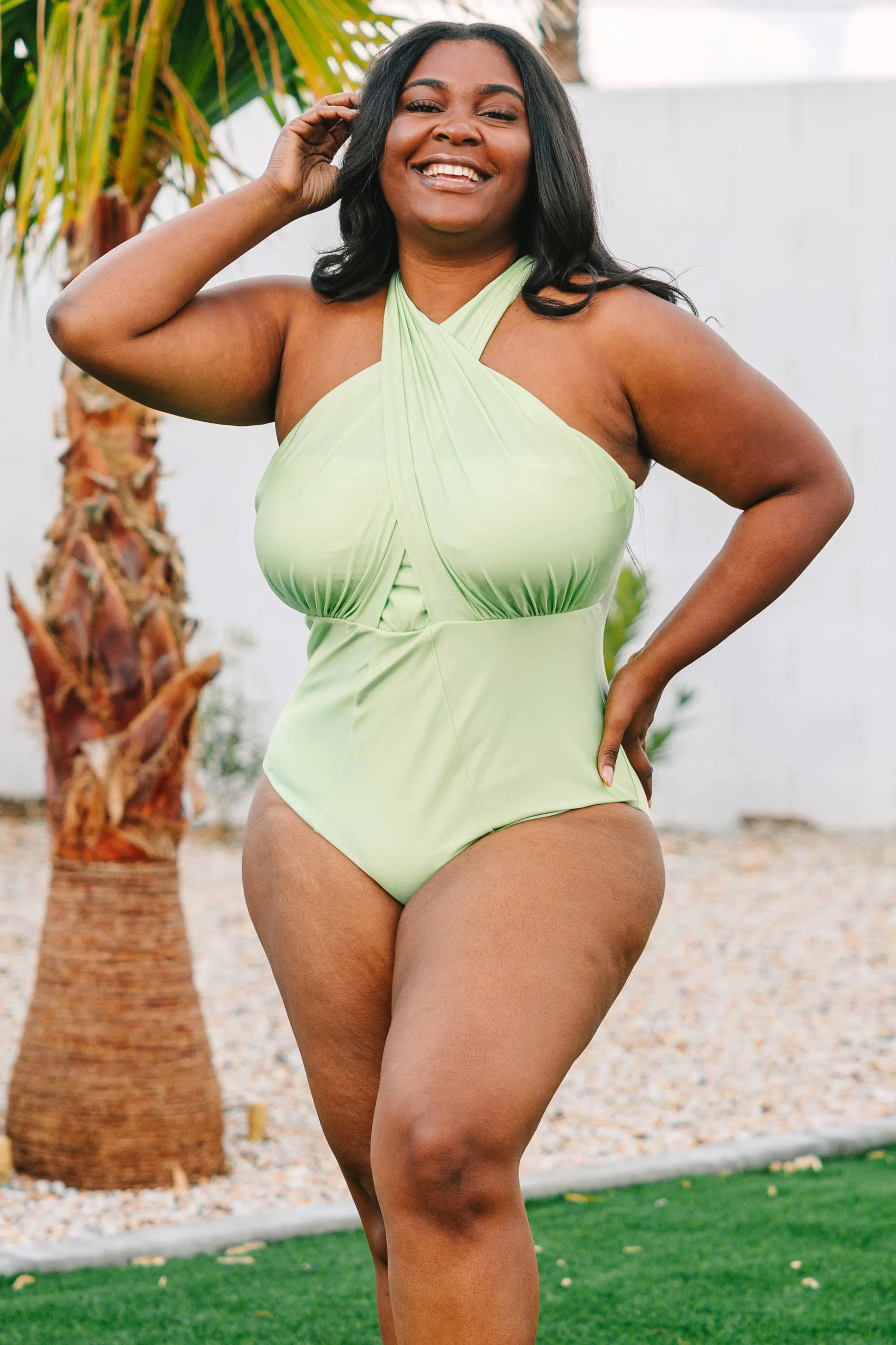 Sandy Beach Swimsuit, Shimmer Green