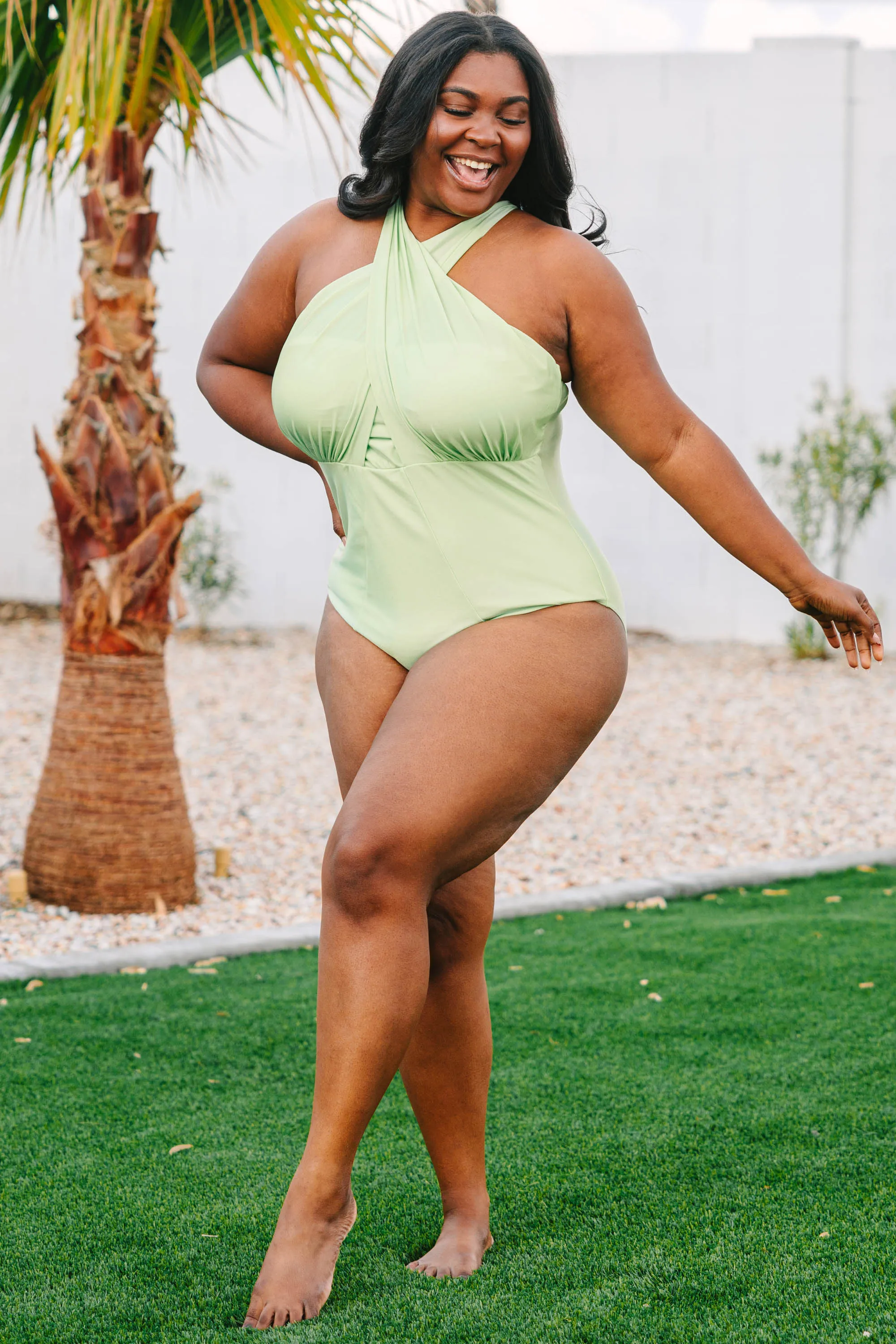 Sandy Beach Swimsuit, Shimmer Green