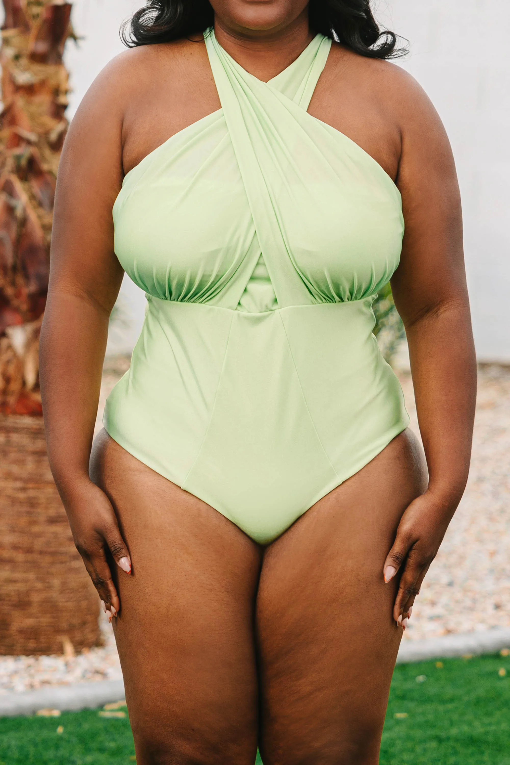 Sandy Beach Swimsuit, Shimmer Green