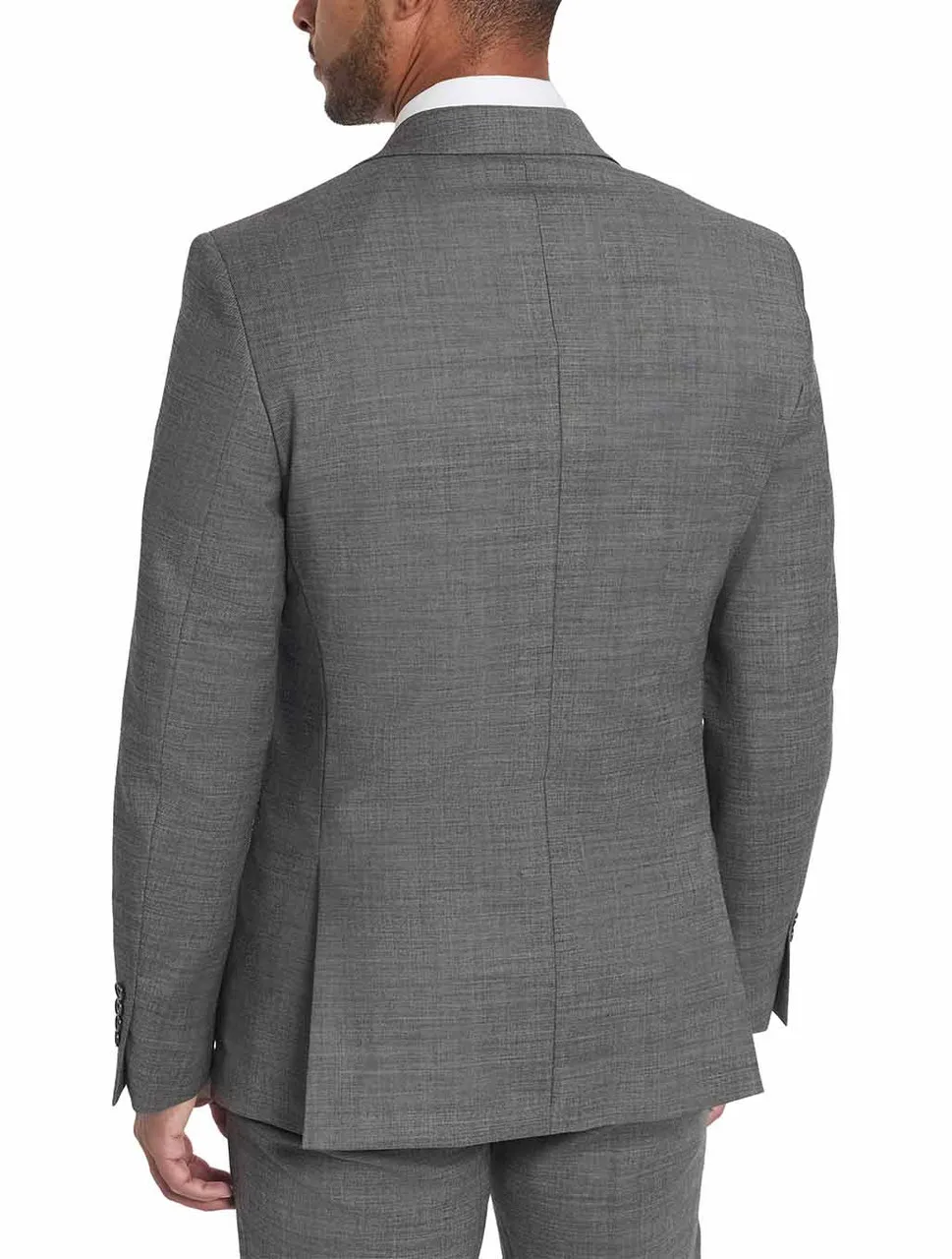 Solid Grey Sharkskin Coat | Tallia
