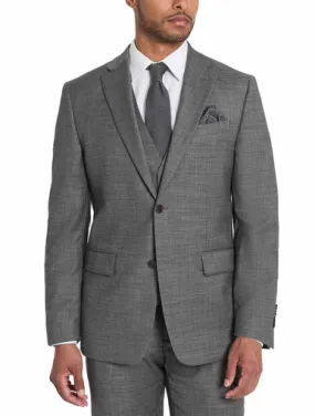 Solid Grey Sharkskin Coat | Tallia