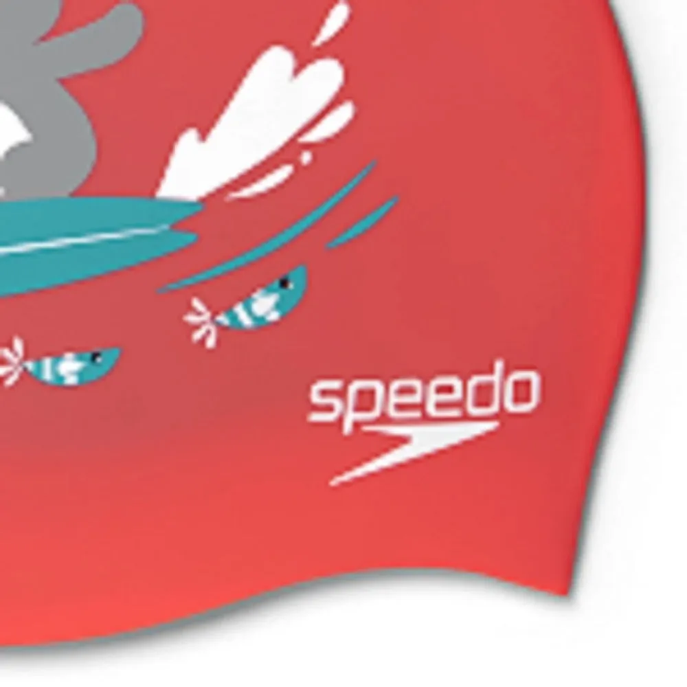 Speedo Junior's Slogan Print Swimming Cap (Pink)