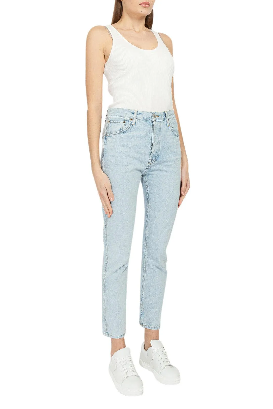 Straight cotton denim jeans