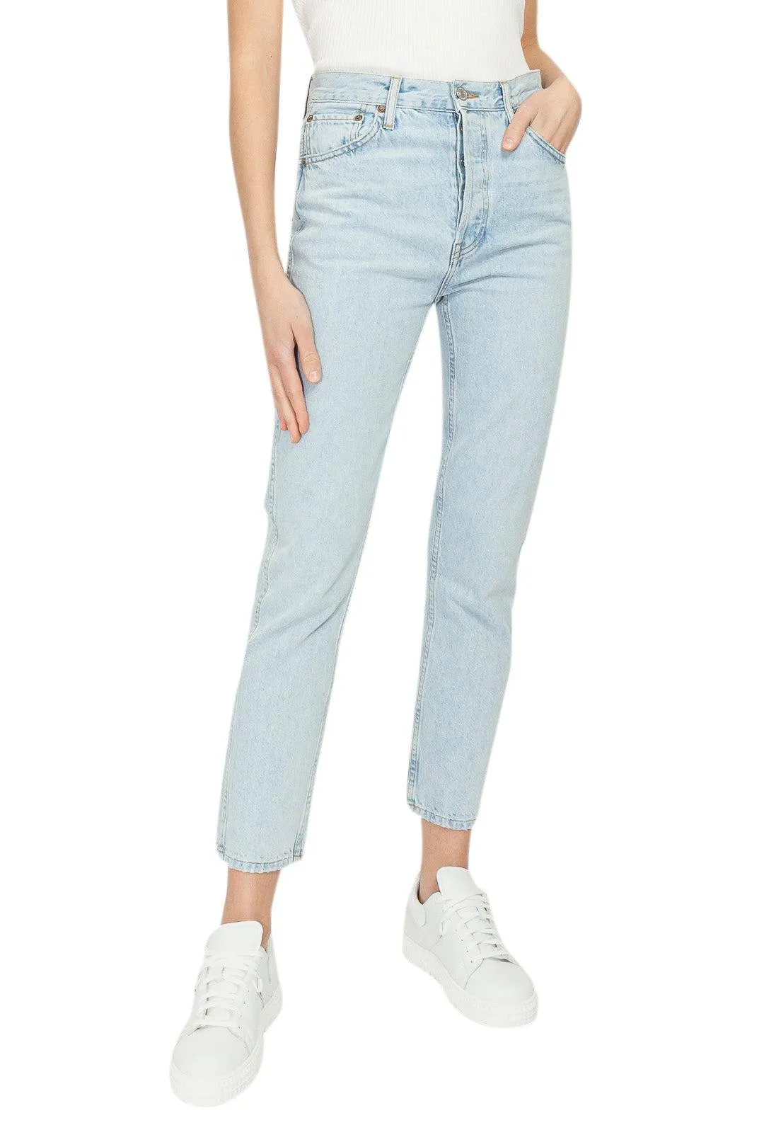 Straight cotton denim jeans