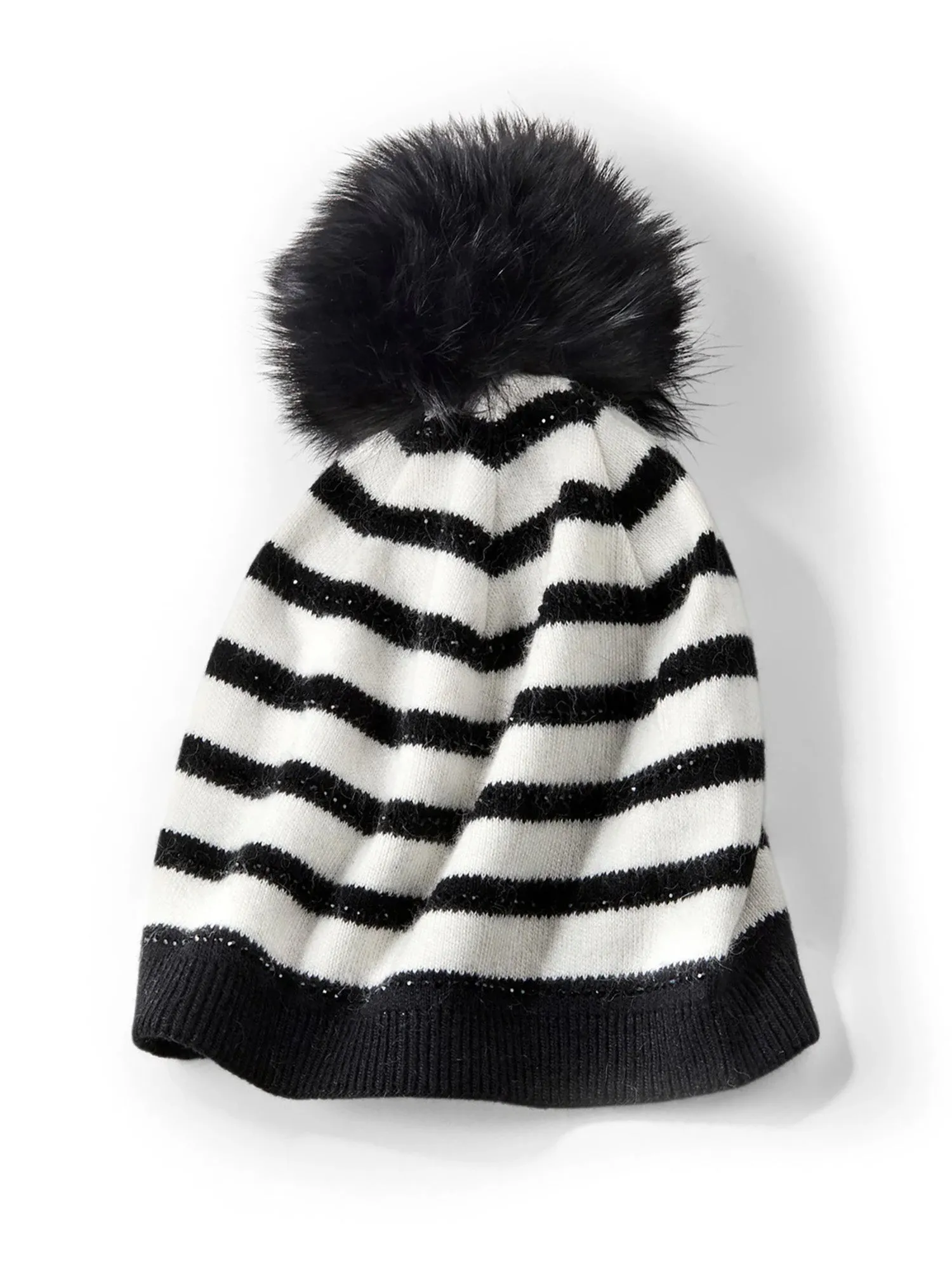 Stripe Pom Knit Hat