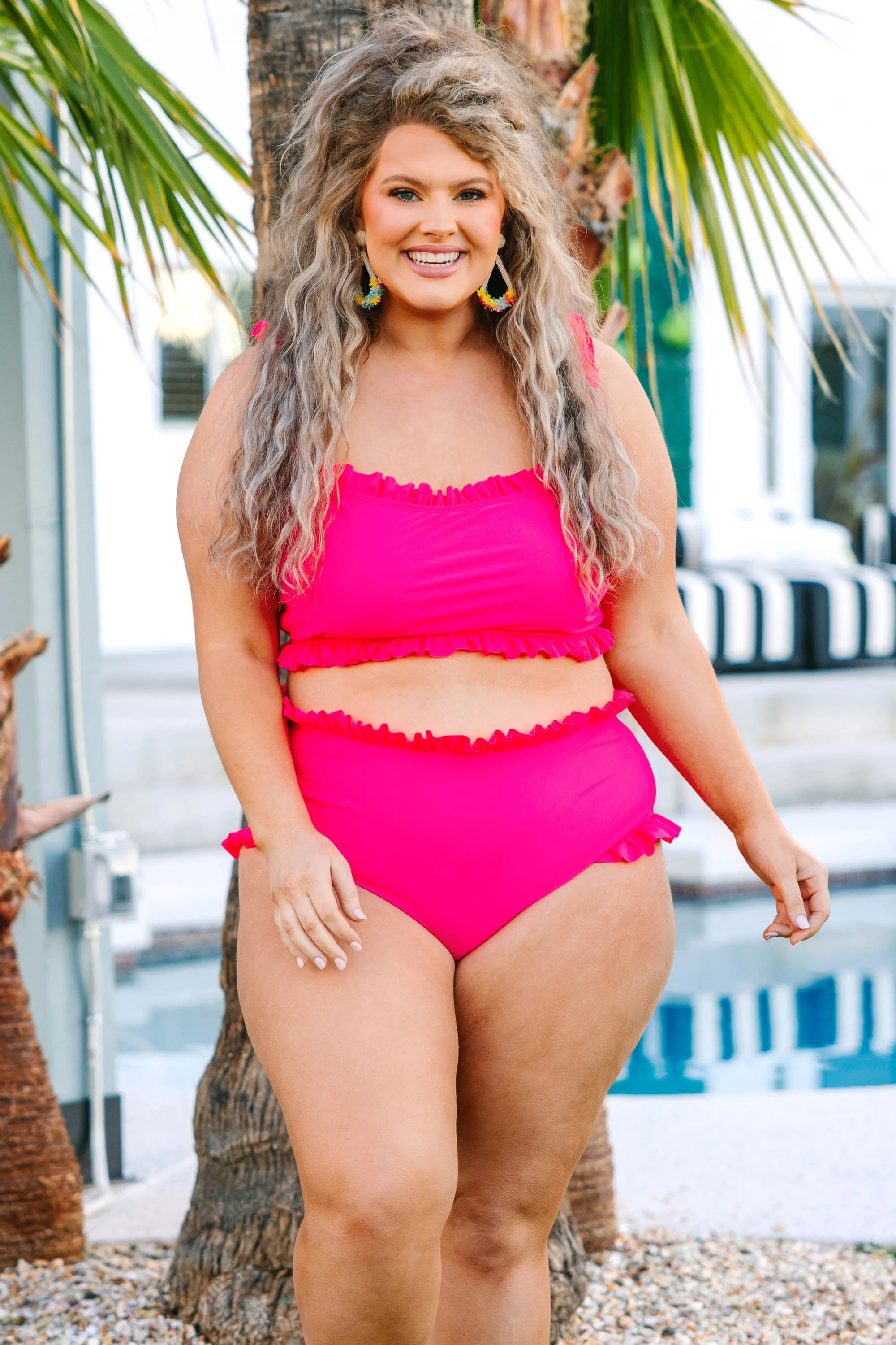 Summertime And Sunshine Swim Top, Pink