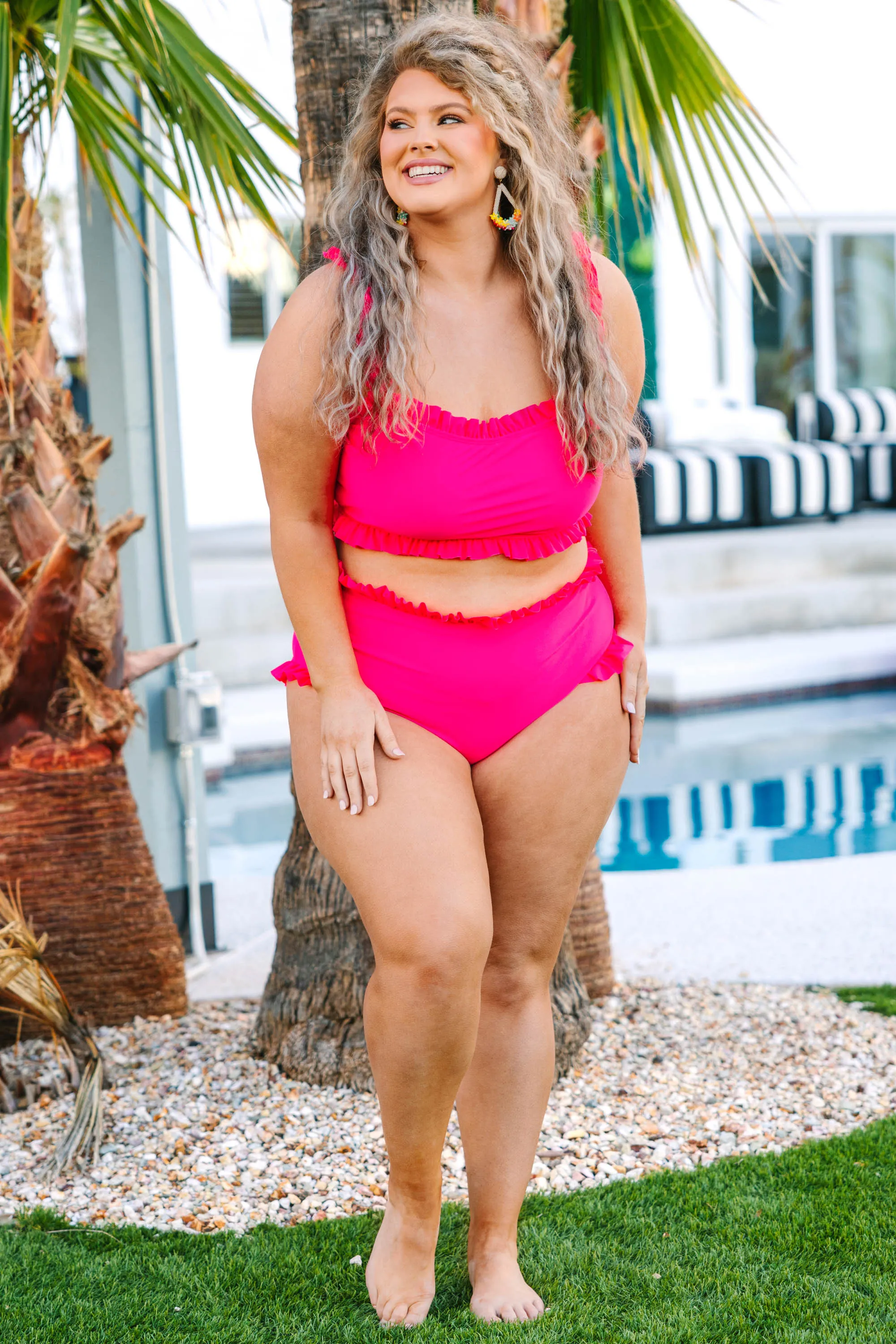 Summertime And Sunshine Swim Top, Pink