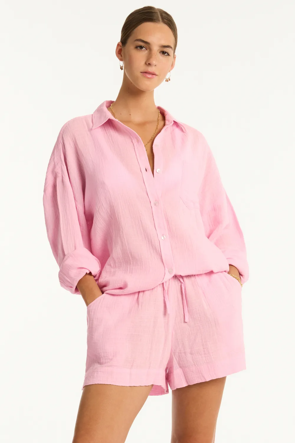 Sunset Cotton Cover Up Shirt