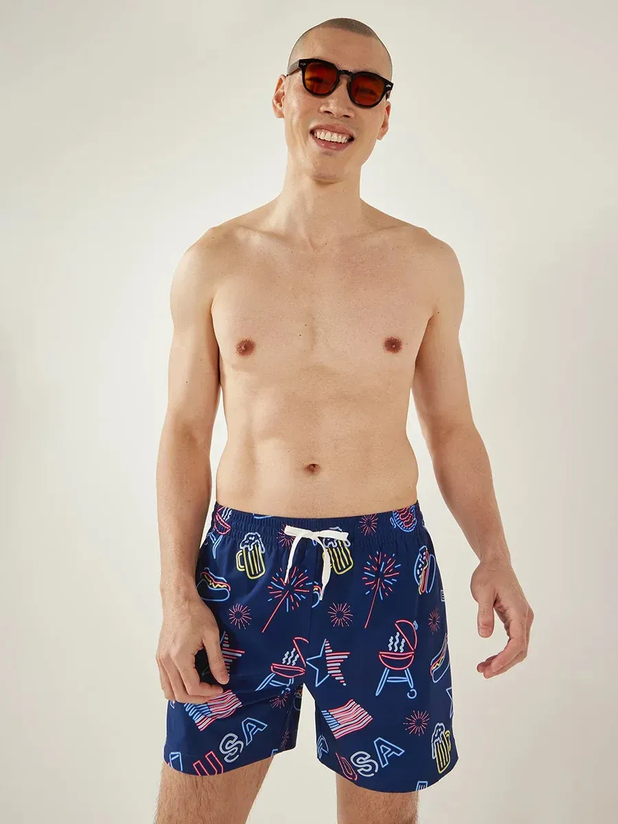 The Patriotic Lights- 5.5 Classic Swim Trunks