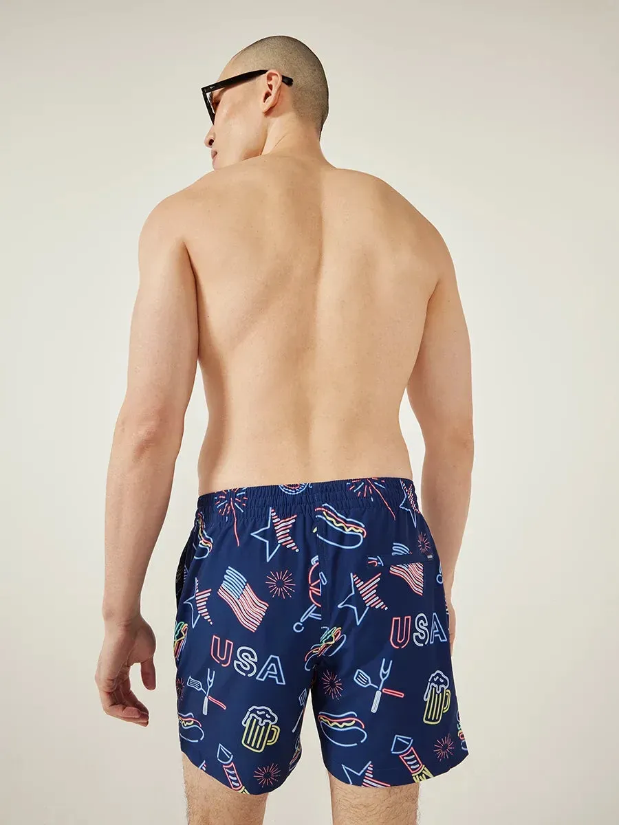 The Patriotic Lights- 5.5 Classic Swim Trunks