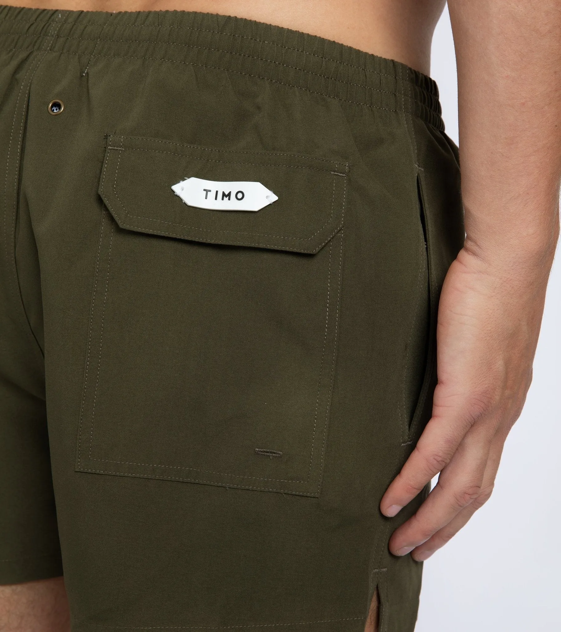 Timo Prep Nylon Swim Shorts: Olive