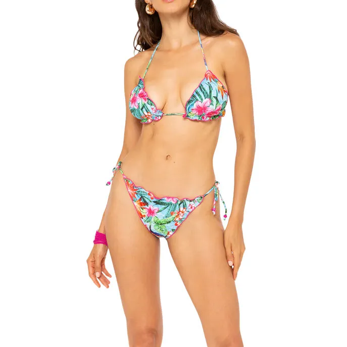 TRIANGLE BIKINI WITH BOTTOM Woman Leo Pink Flamingo 