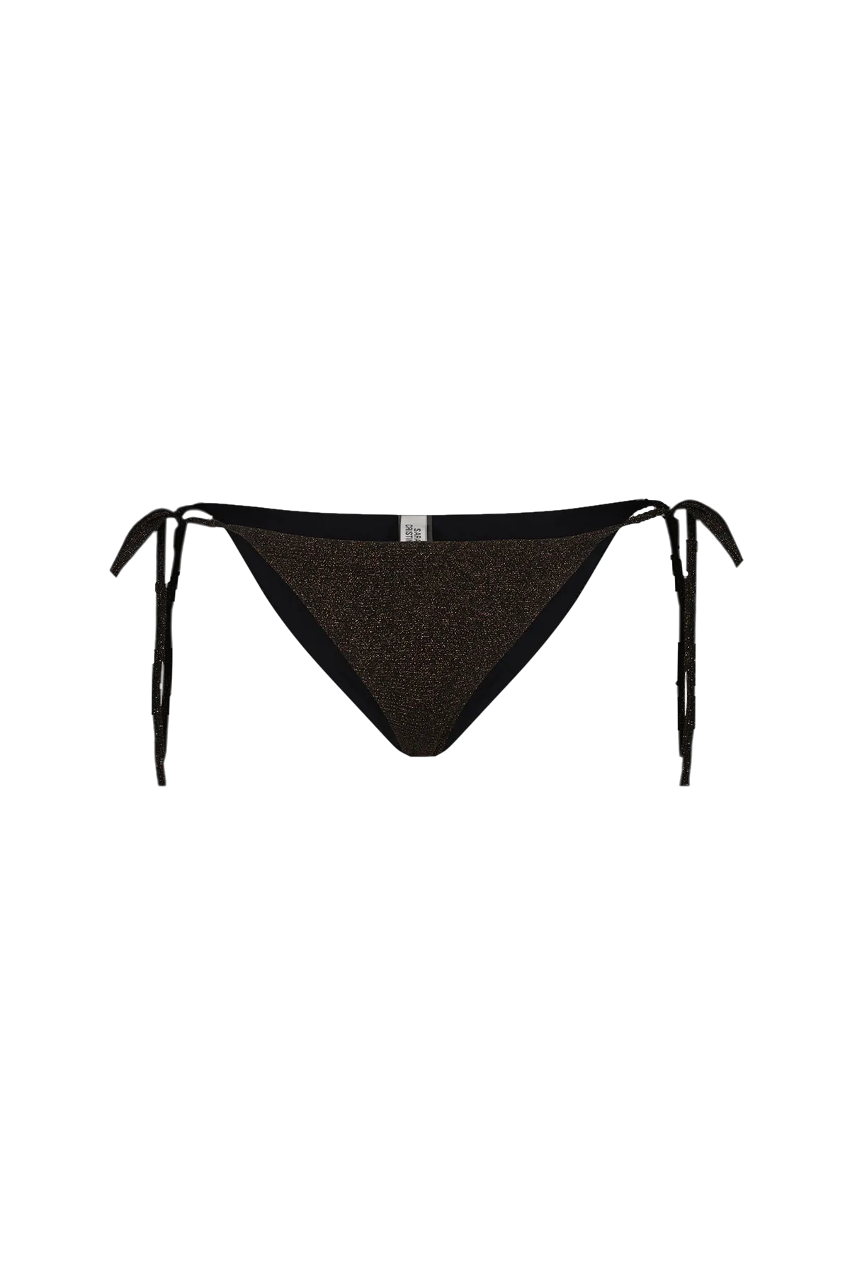 Triangle Bikini with Pearl in Gold Mesh - Bottom