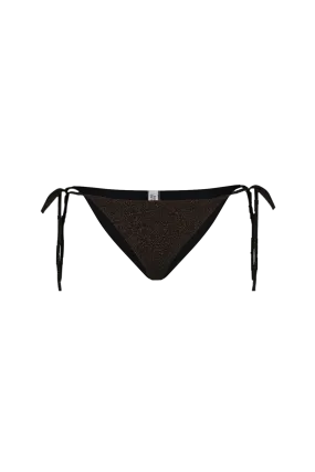 Triangle Bikini with Pearl in Gold Mesh - Bottom