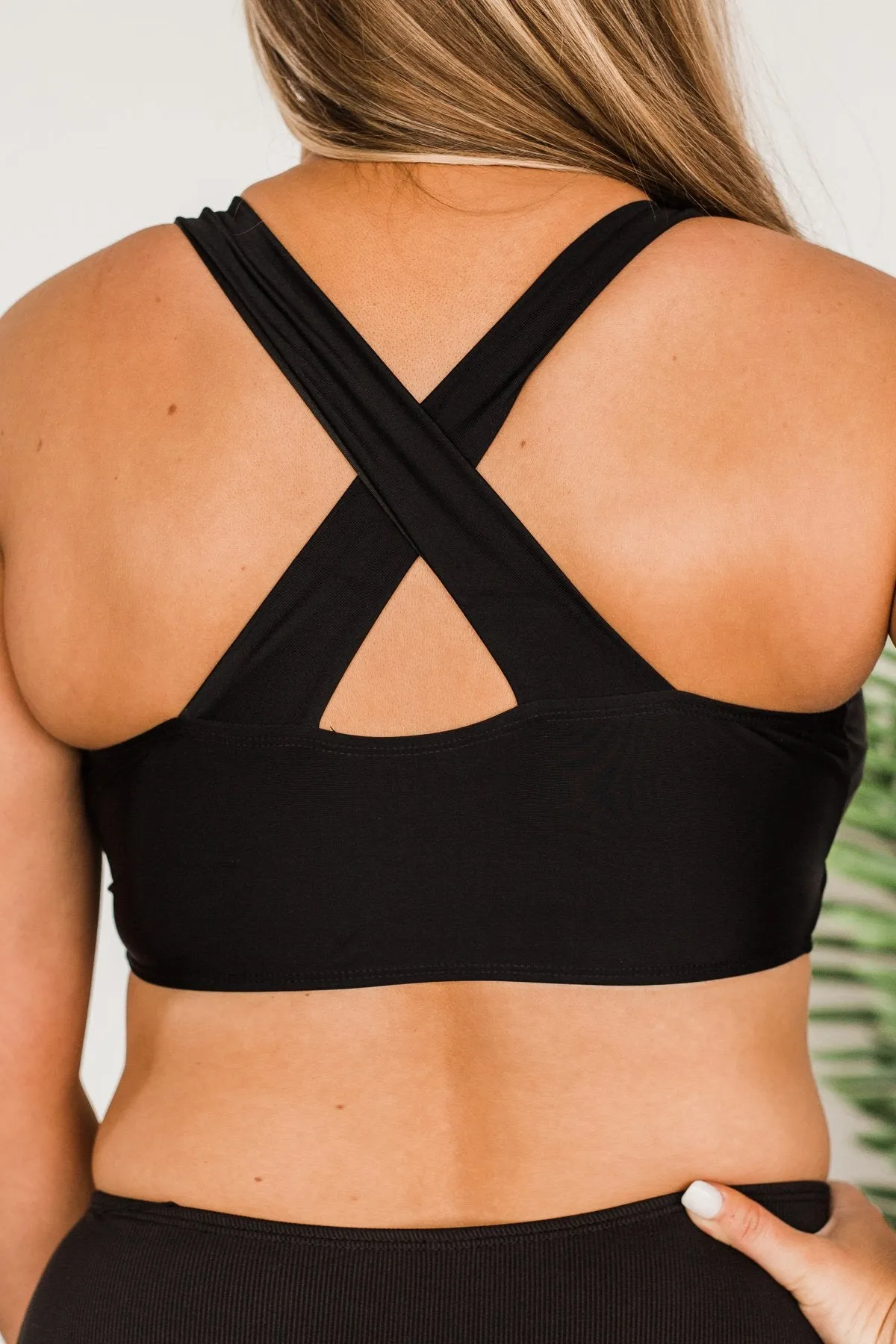 Tropical Breeze Braided Swim Top- Black