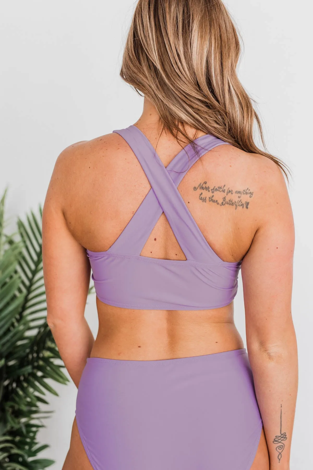 Tropical Breeze Braided Swim Top- Purple